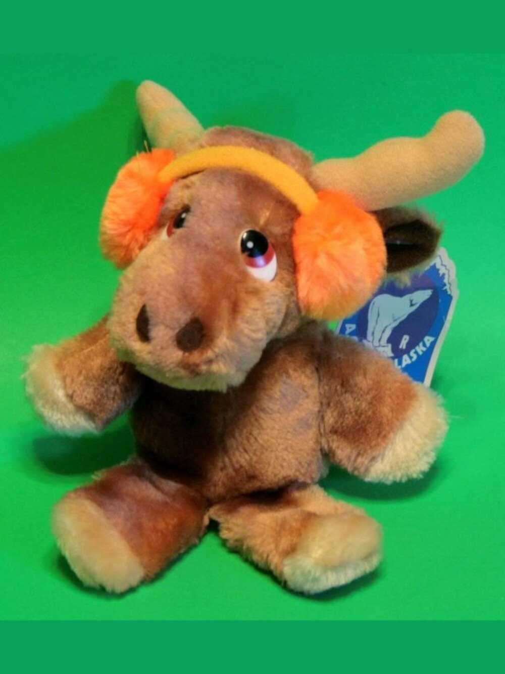 RARE VTG WITH TAG DAKIN A.C.E INC. ALASKA MINI PLUSH MACK MOOSE 1982